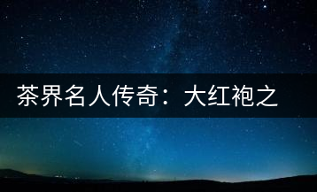 茶界名人傳奇：大紅袍之父陳德華