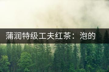 蒲潤特級工夫紅茶：泡的方便，喝的舒適