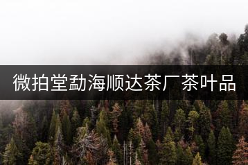 微拍堂勐海順達(dá)茶廠茶葉品質(zhì)如何？