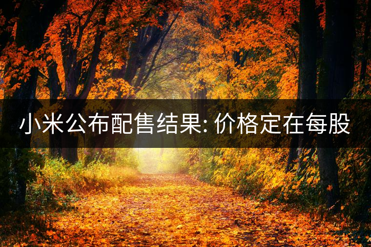 小米公布配售結(jié)果: 價(jià)格定在每股17港元 小米公布配售結(jié)果: 價(jià)格定在每股17港元