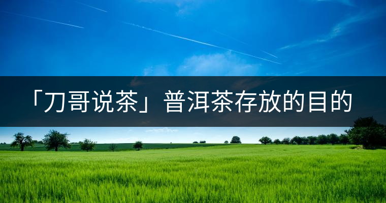 「刀哥說(shuō)茶」普洱茶存放的目的，是為了轉(zhuǎn)化它的苦澀生青
