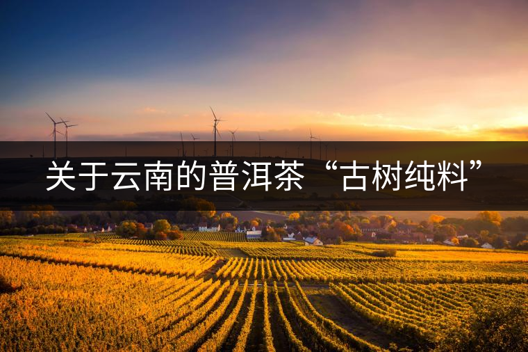 關(guān)于云南的普洱茶“古樹(shù)純料”