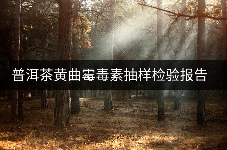普洱茶黃曲霉毒素抽樣檢驗(yàn)報告出爐 普洱茶黃曲霉毒素抽樣檢驗(yàn)報告出爐