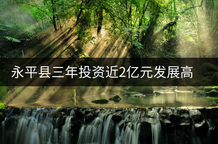 永平縣三年投資近2億元發(fā)展高山生態(tài)茶 永平縣三年投資近2億元發(fā)展高山生態(tài)茶