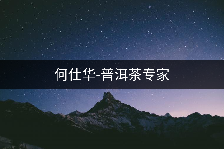 何仕華-普洱茶專家 何仕華-普洱茶專家