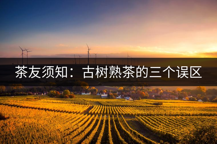 茶友須知:古樹熟茶的三個(gè)誤區(qū) 茶友須知:古樹熟茶的三個(gè)誤區(qū)