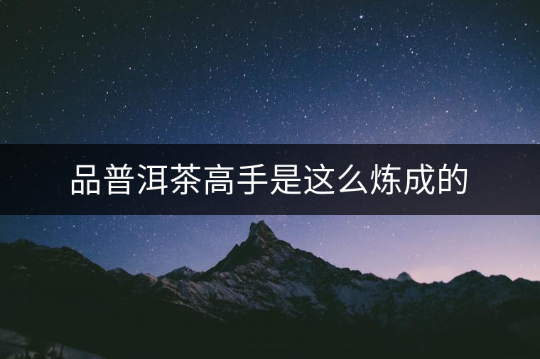 品普洱茶高手是這么煉成的 品普洱茶高手是這么煉成的