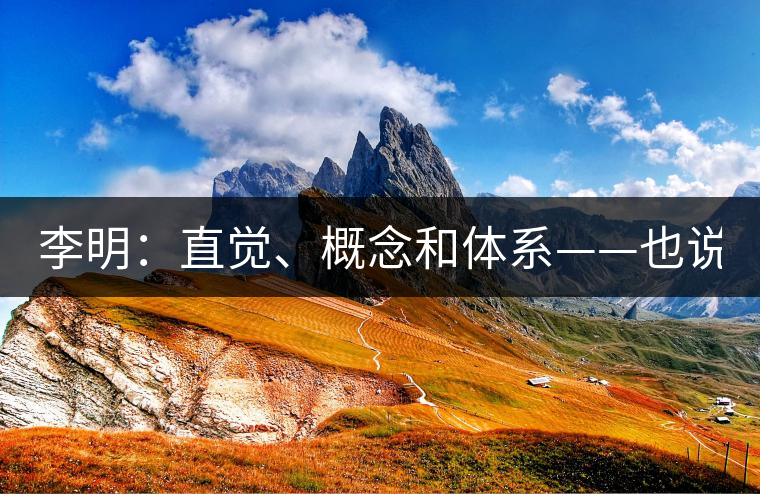 李明：直覺、概念和體系——也說“號級茶”