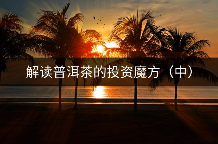 解讀普洱茶的投資魔方(中) 解讀普洱茶的投資魔方(中)