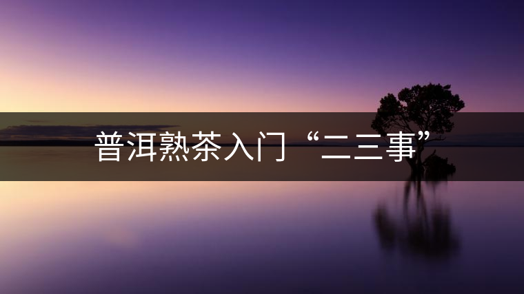 普洱熟茶入門(mén)“二三事”