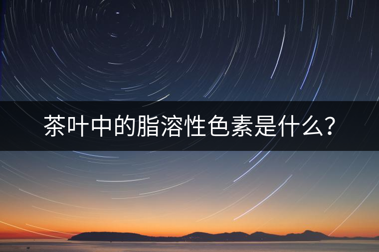 茶葉中的脂溶性色素是什么？