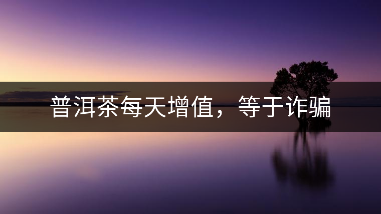 普洱茶每天增值，等于詐騙