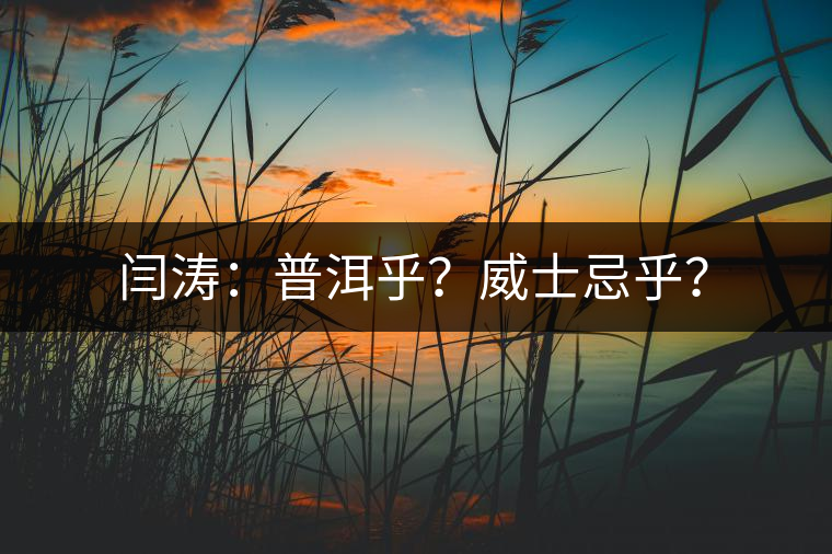 閆濤：普洱乎？威士忌乎？