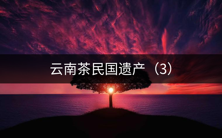 云南茶民國遺產(chǎn)(3) 云南茶民國遺產(chǎn)(3)