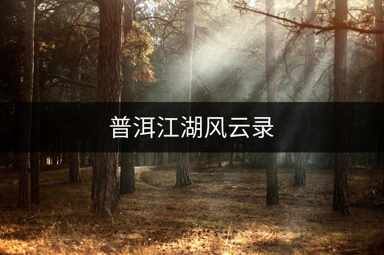 普洱江湖風云錄 普洱江湖風云錄