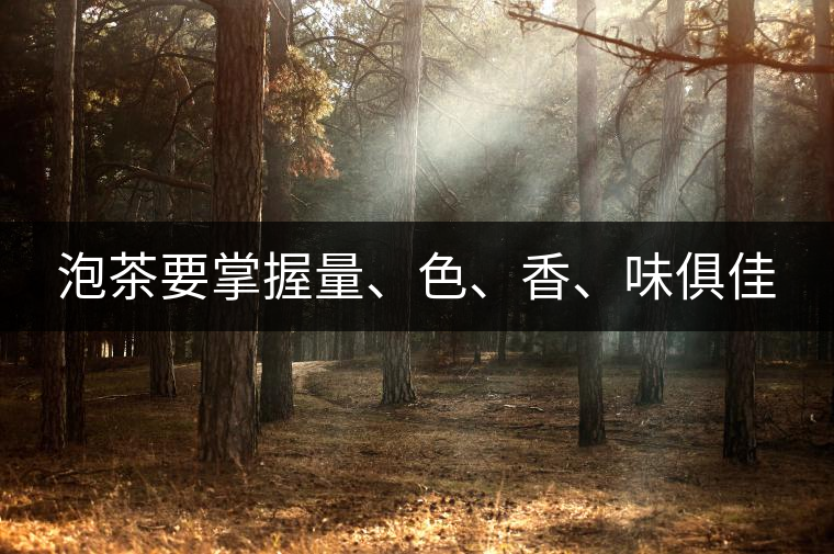 泡茶要掌握量、色、香、味俱佳