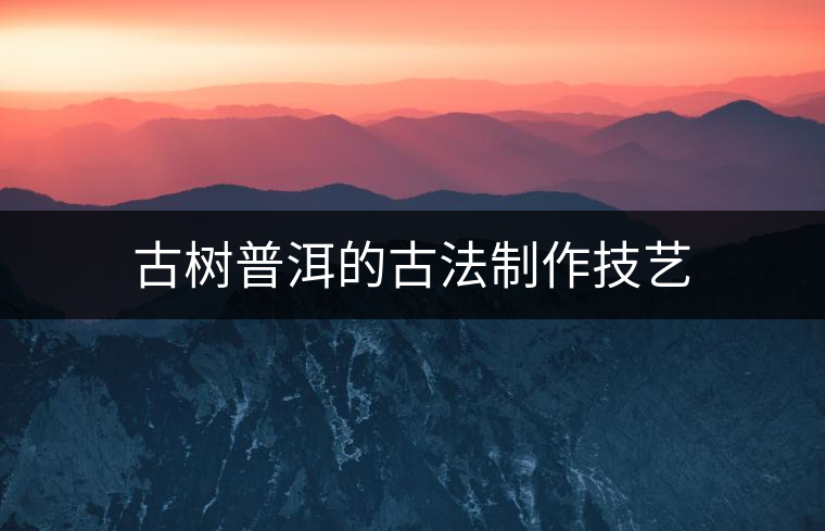 古樹(shù)普洱的古法制作技藝