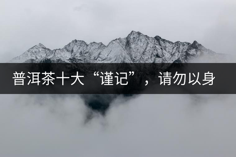 普洱茶十大“謹(jǐn)記”，請(qǐng)勿以身相試