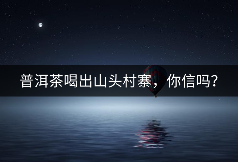 普洱茶喝出山頭村寨，你信嗎？