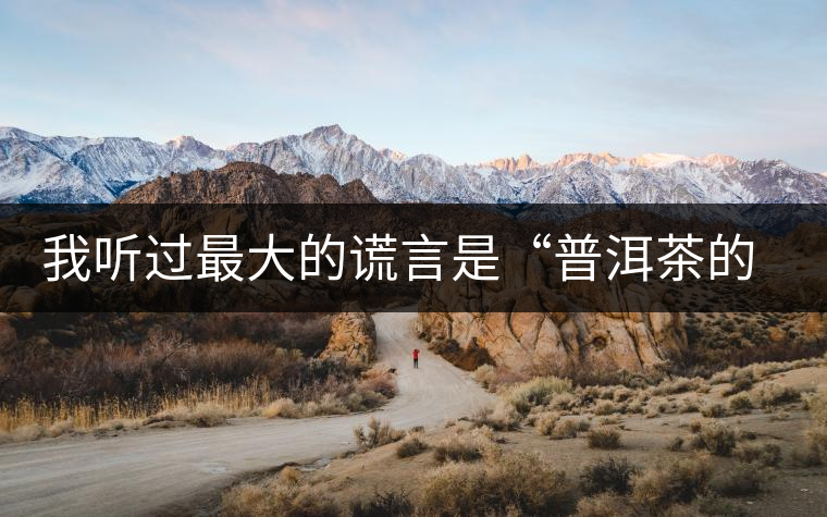 我聽過最大的謊言是“普洱茶的苦、澀、濃，就是霸氣”