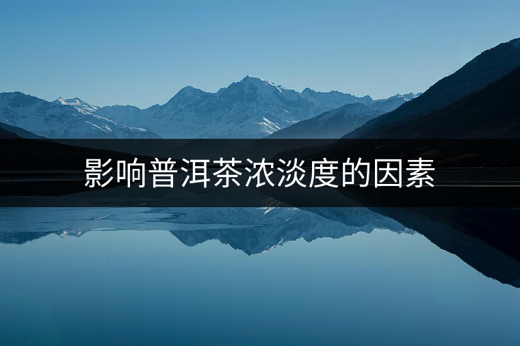 影響普洱茶濃淡度的因素 影響普洱茶濃淡度的因素