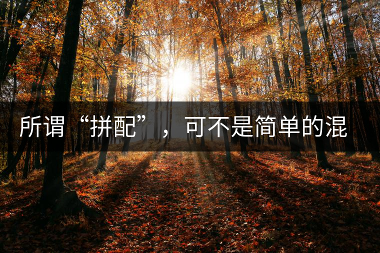 所謂“拼配”，可不是簡(jiǎn)單的混搭