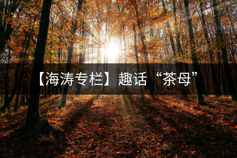 【海濤專欄】趣話“茶母” 【海濤專欄】趣話“茶母”