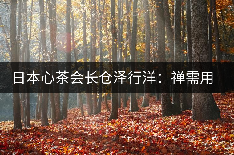 日本心茶會長倉澤行洋:禪需用茶去“抵達” 日本心茶會長倉澤行洋:禪需用茶去“抵達”