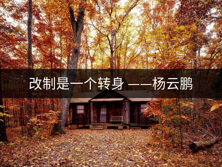 改制是一個(gè)轉(zhuǎn)身 ——楊云鵬 改制是一個(gè)轉(zhuǎn)身 ——楊云鵬