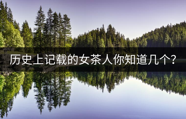 歷史上記載的女茶人你知道幾個？