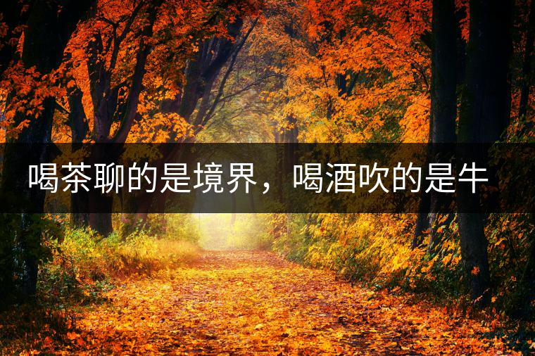 喝茶聊的是境界，喝酒吹的是牛皮