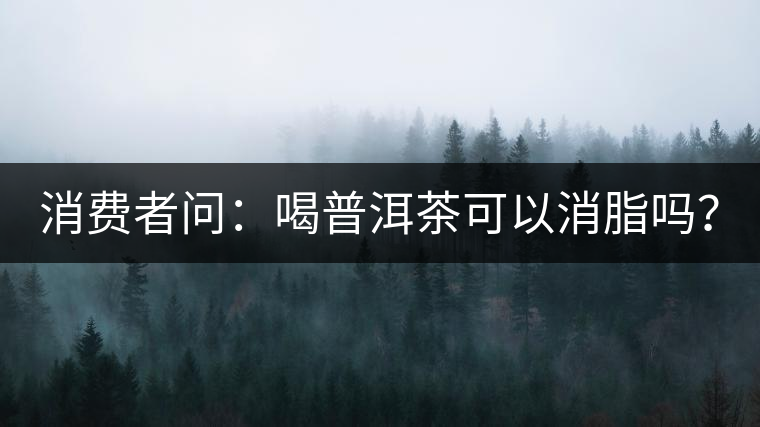 消費者問：喝普洱茶可以消脂嗎？