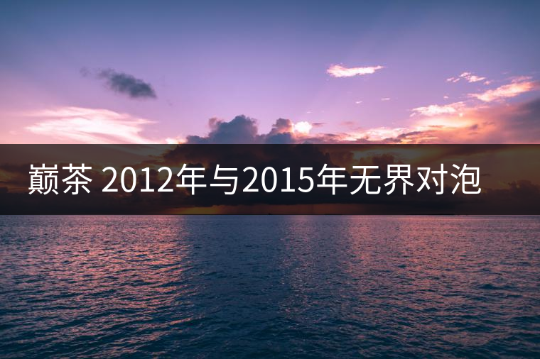 巔茶 2012年與2015年無(wú)界對(duì)泡啟示錄！