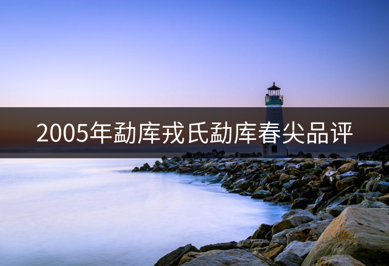 2005年勐庫(kù)戎氏勐庫(kù)春尖品評(píng) 2005年勐庫(kù)戎氏勐庫(kù)春尖品評(píng)