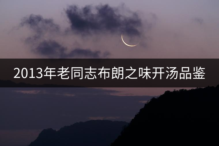 2013年老同志布朗之味開湯品鑒 2013年老同志布朗之味開湯品鑒