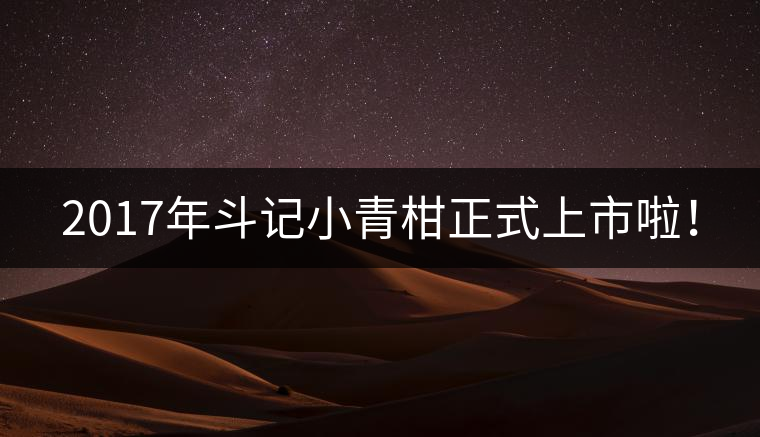 2017年斗記小青柑正式上市啦！