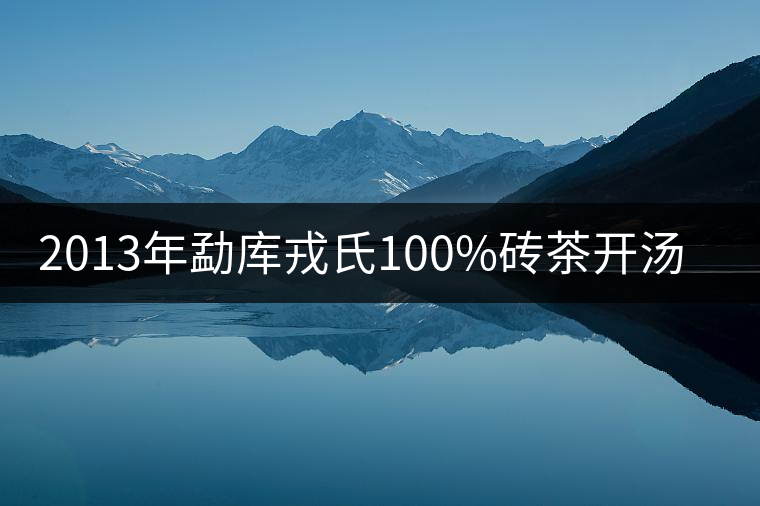 2013年勐庫(kù)戎氏100%磚茶開湯品鑒 2013年勐庫(kù)戎氏100%磚茶開湯品鑒