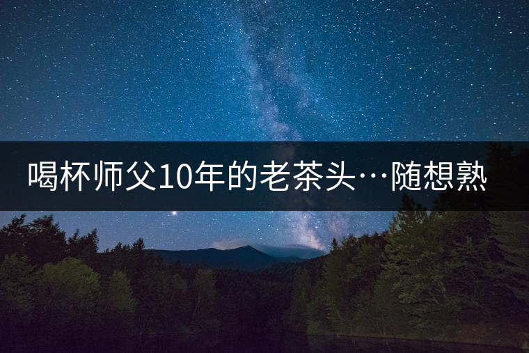 喝杯師父10年的老茶頭…隨想熟茶07年的老茶頭 喝杯師父10年的老茶頭…隨想熟茶07年的老茶頭