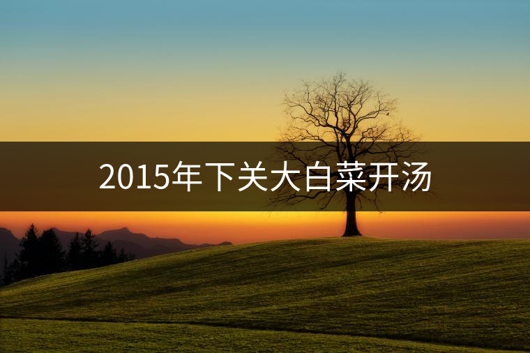 2015年下關大白菜開湯 2015年下關大白菜開湯