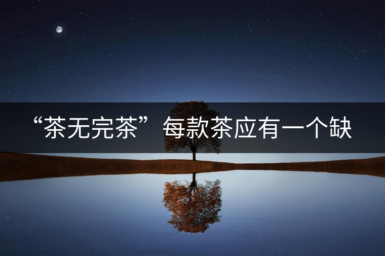 “茶無(wú)完茶”每款茶應(yīng)有一個(gè)缺點(diǎn)！