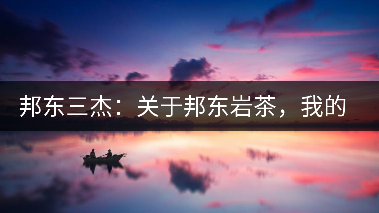 邦東三杰：關(guān)于邦東巖茶，我的一點(diǎn)點(diǎn)想法