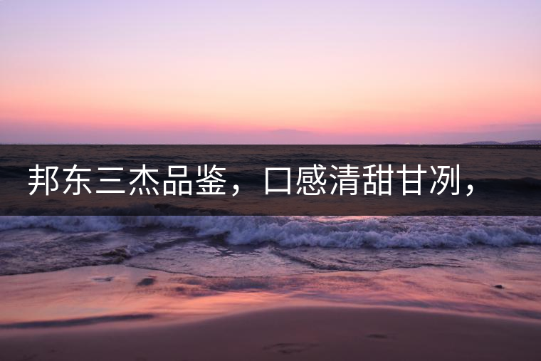 邦東三杰品鑒，口感清甜甘冽，香氣富于變化