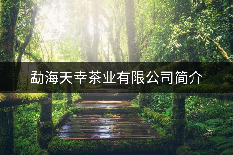 勐海天幸茶業(yè)有限公司簡介 勐海天幸茶業(yè)有限公司簡介