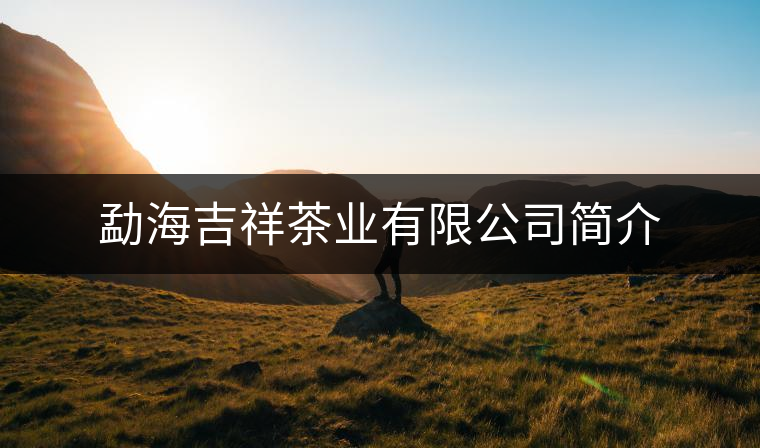 勐海吉祥茶業(yè)有限公司簡(jiǎn)介 勐海吉祥茶業(yè)有限公司簡(jiǎn)介