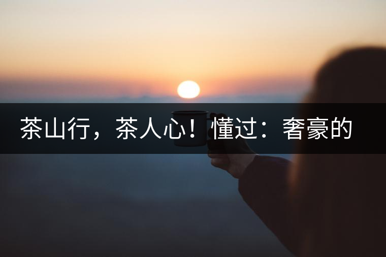 茶山行，茶人心！懂過：奢豪的性價比之王