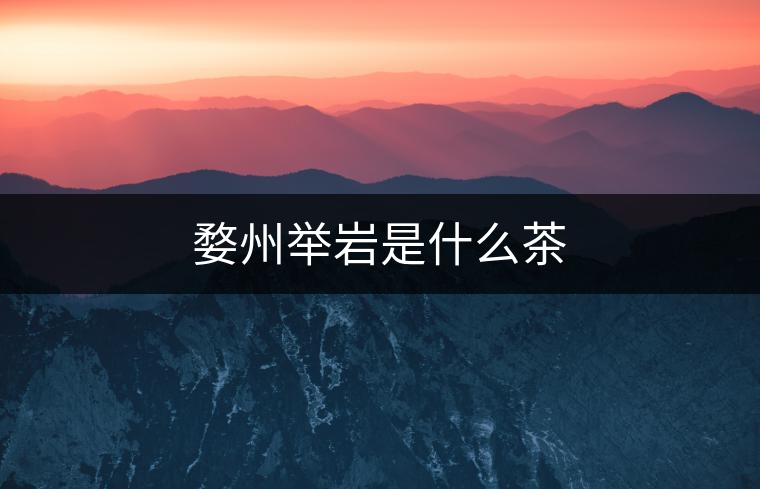 婺州舉巖是什么茶 婺州舉巖是什么茶