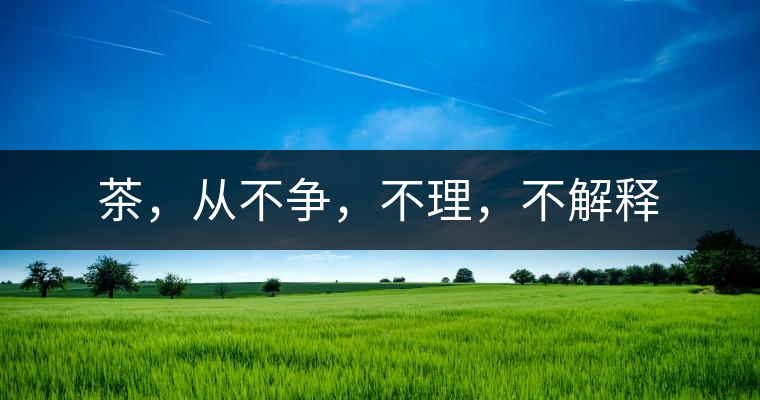 茶，從不爭，不理，不解釋