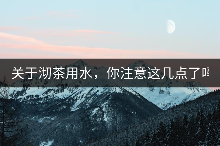 關于沏茶用水，你注意這幾點了嗎？