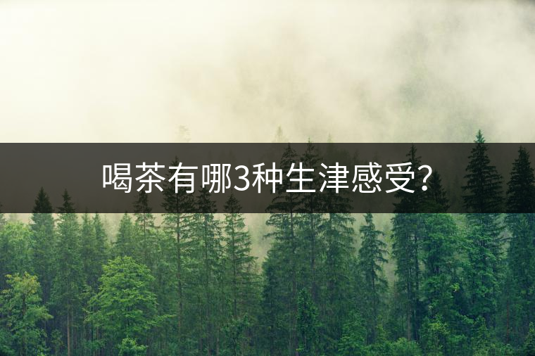 喝茶有哪3種生津感受？