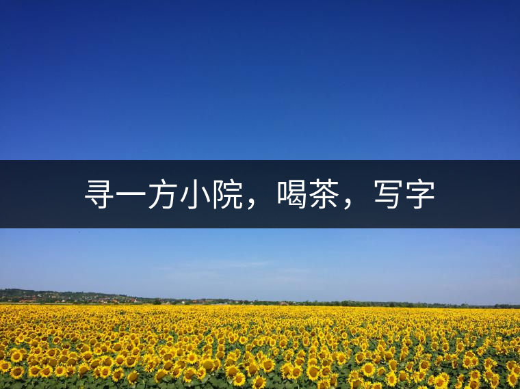 尋一方小院，喝茶，寫字